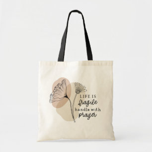 Tote Bag Life est la main fragile de Prayer Flowers