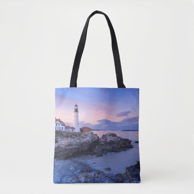 Tote Bag Lighthouses | Cape Elizabeth, Maine (Devant)