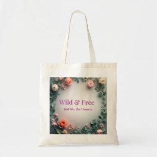 Tote Bag Ligne artistique florale sauvage et libre Design