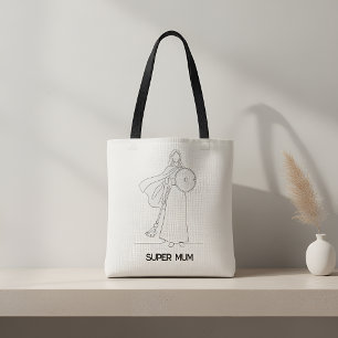 Tote Bag Ligne artistique moderne de super maman guerrière
