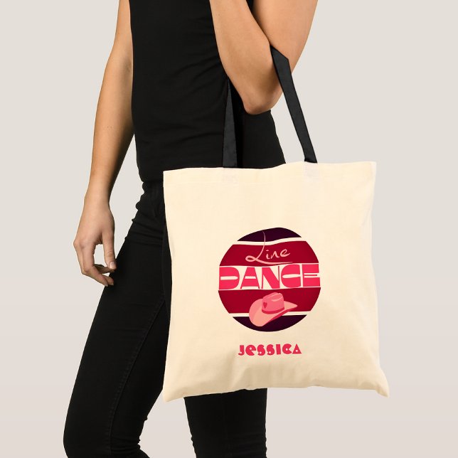 Tote Bag Ligne danse Love Cowboyhat rose (Créateur téléchargé)