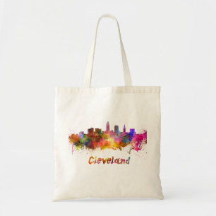 Tote Bag Ligne d'horizon Cleveland en aquarelle
