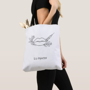Tote Bag Ligne d'injection des lèvres Art esthétique Infirm