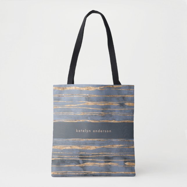 Tote Bag Ligne d'or Messy | Périvent bleu | Professionnel (Devant)