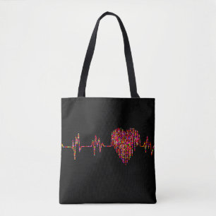 Tote Bag Ligne EKG coeur médical