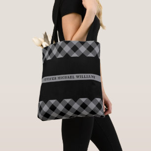 Tote Bag Ligne grise mince monogramme correctionnel de