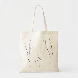 Tote Bag Ligne minimaliste Art Femme Corps Illustration mod