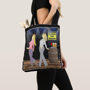 Tote Bag Ligne signe de femmes de danse avec prudence