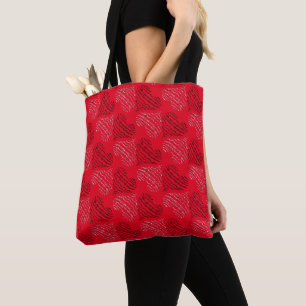 Tote Bag Lignes cardiaques alternatives en noir et blanc su