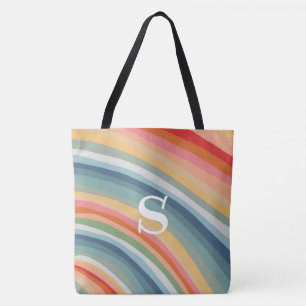 Tote Bag Lignes colorées Courbes Grandes bandes Vagues MONO