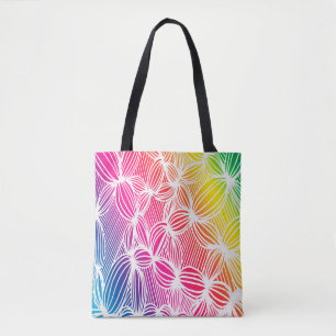 Tote Bag Lignes de arc-en-ciel incurvées