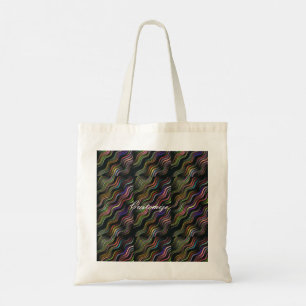 Tote Bag Lignes de couleur ondulée motif Thunder_Cove