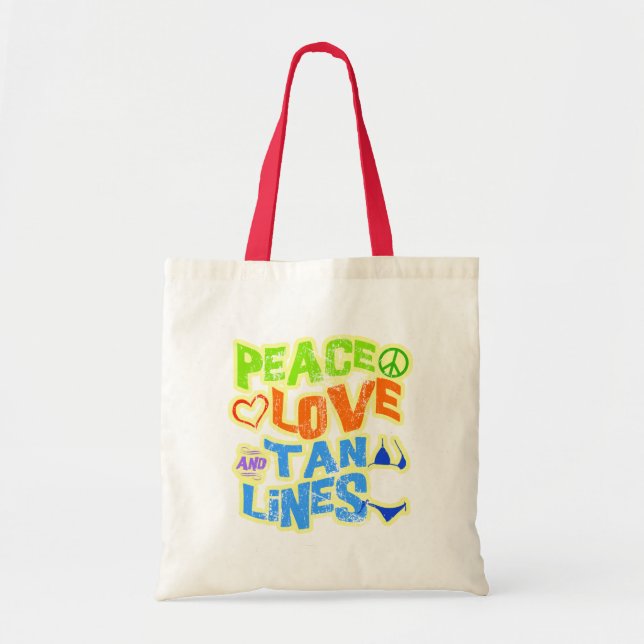 Tote Bag Lignes de Tan d'amour de paix (Devant)