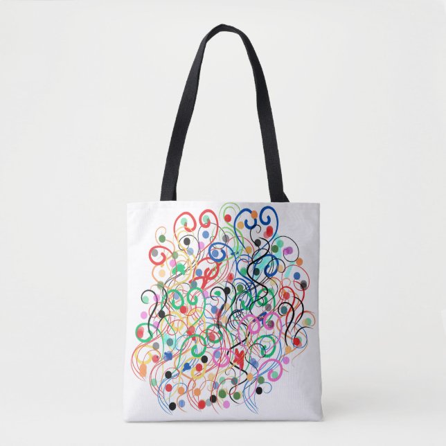 Tote Bag Lignes et points abstraits (Devant)