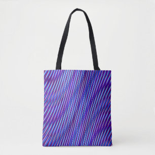 Tote Bag Lignes pourpres et bleues - Psychédélique, Trippy