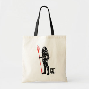 Tote Bag Ligue de Justice   Aquaman Pose Noir Pop Art