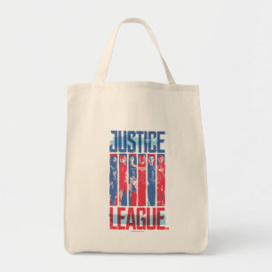 Tote Bag Ligue de Justice   Blue & Red Group Pop Art