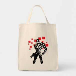 Tote Bag Ligue de Justice Cyborg Digital Noir Pop Art