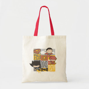 Tote Bag Ligue de justice de Chibi   Voler, Tirer, Exécuter