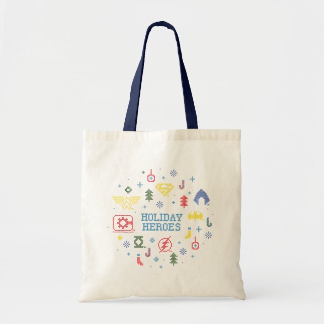 Tote Bag Ligue de Justice "Héros de Vacances" Faux Cross-St (Devant)