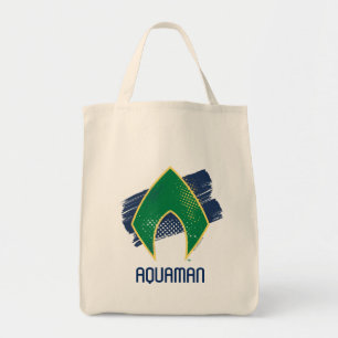 Tote Bag Ligue de Justice   Symbole Aquaman à demi-teintes 