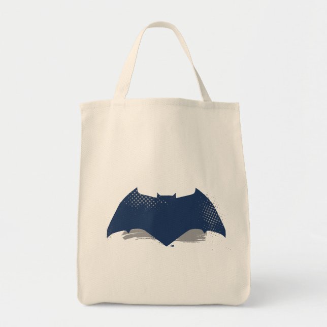 Tote Bag Ligue de Justice | Symbole Batman de brosse et dem (Devant)