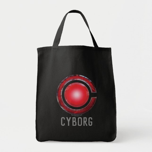 Tote Bag Ligue de Justice | Symbole Cyborg brillant (Devant)