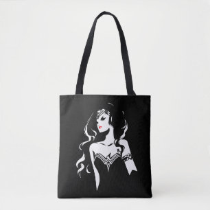 Tote Bag Ligue de Justice   Wonder Woman Noir Pop Art