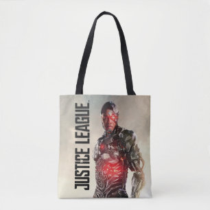 Tote Bag Ligue de la justice Cyborg On Battlefield