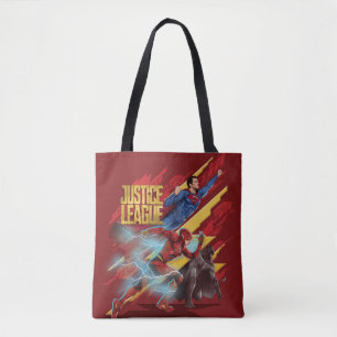 Tote Bag Ligue de la justice  Insigne Superman, Flash et Ba