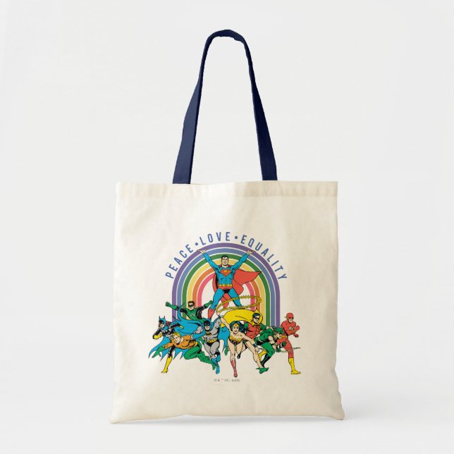 Tote Bag Ligue de la Justice - Paix, Amour, Égalité (Devant)