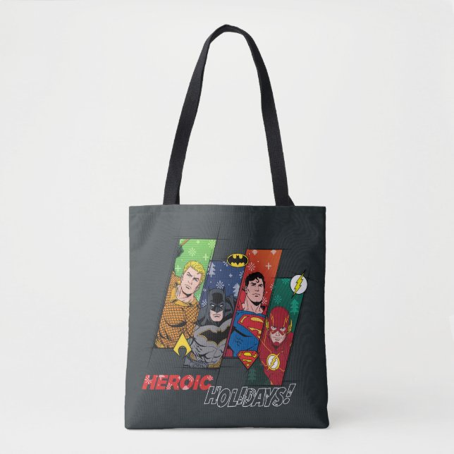 Tote Bag Ligue de la Justice "Vacances héroïques !" (Devant)