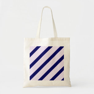 Tote Bag Lilac et rayures blanches motif avec bleu marine