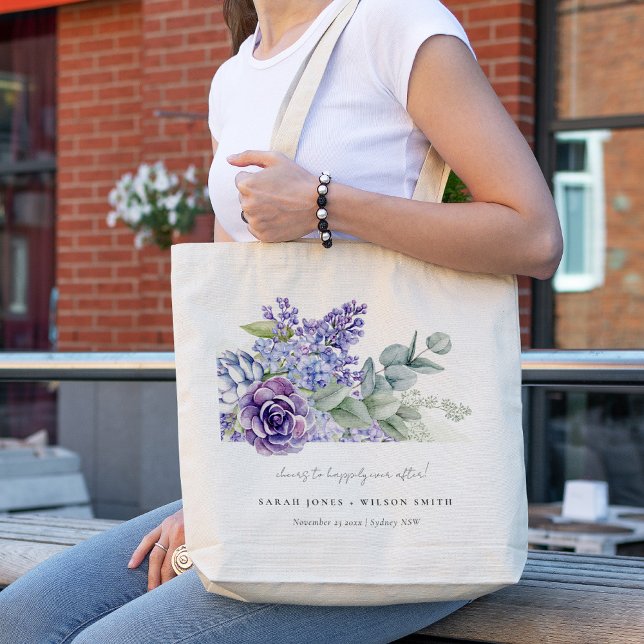 Tote Bag Lilac Succulent Eucalyptus Botanical Bunch Mariage (Créateur téléchargé)