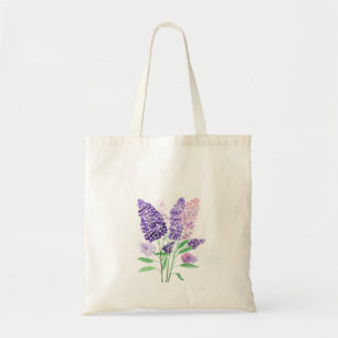 Tote Bag Lilacs fleurs violettes aquarelle nature chic