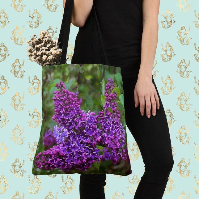 Tote Bag Lilacs pourpres le jour du printemps (Créateur téléchargé)
