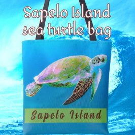 Tote Bag L'île de Sapelo Géorgie Majestic Tortue de mer