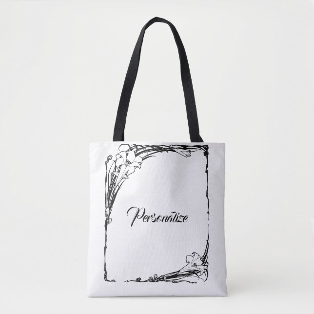Tote Bag Lily art nouveau (Devant)