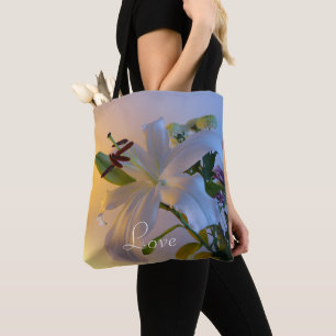 Tote Bag Lily blanche, fleur.