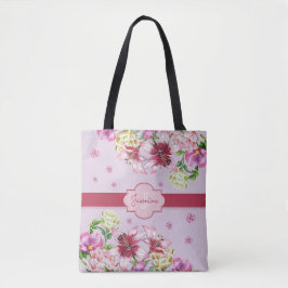 Tote Bag Lily & Peony Floral Purple