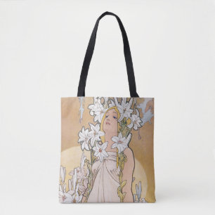 Tote Bag Lily (quatre fleurs), Alphonse Mucha