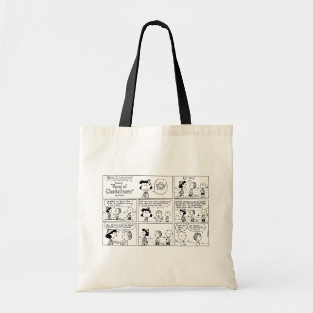 Tote Bag Linus raconte Lucy Elle est Crabby (Devant)