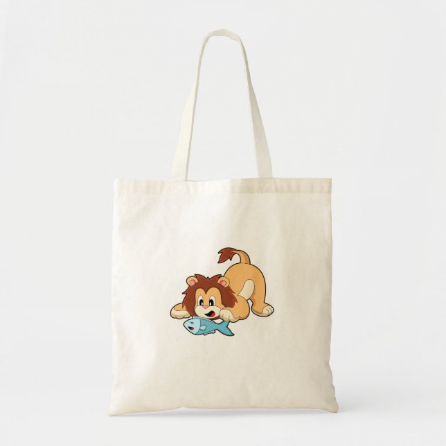 Tote Bag Lion avec poisson (Devant)