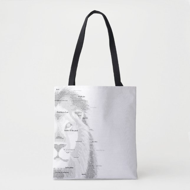 Tote Bag Lion de typographie (Devant)