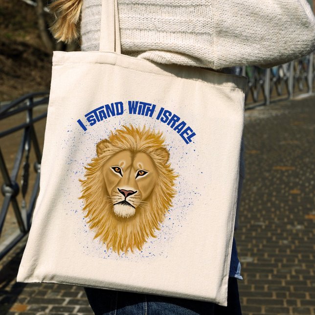 Tote Bag Lion moderne élégant de Juda. Je suis avec Israël (Créateur téléchargé)