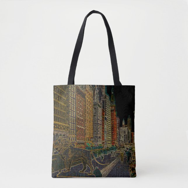 Tote Bag Lions d'institut d'art d'avenue de Chicago (Devant)