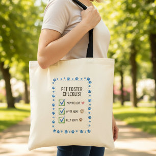 Tote Bag Liste de contrôle pour défenseur des animaux de co