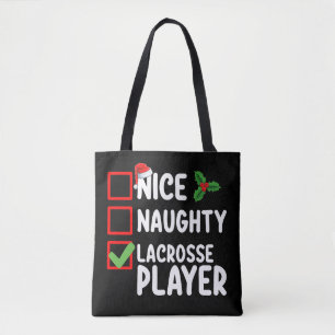 Tote Bag Liste de Noël de joueur de crosse mignon méchant