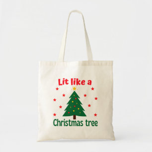Tote Bag Lit Comme Un Arbre De Noël Noël