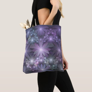 Tote Bag Lit de fleurs tendance brillant art fractal abstra